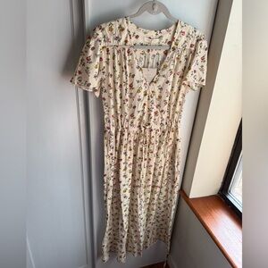 Christy Dawn Dawn Dress in Cream Garden Size Medium 100% Cotton